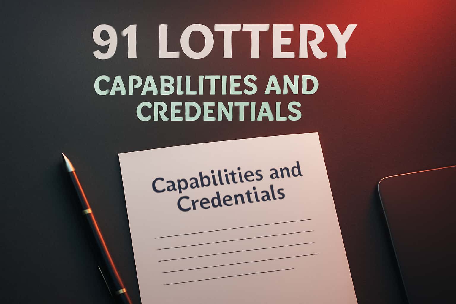 An informational representation of 91 Lottery Capabilities and Credentials.