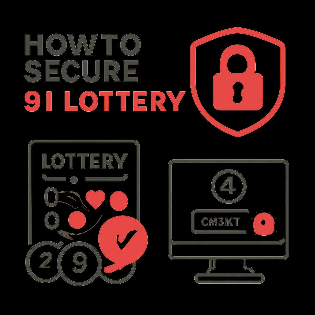 An educational diagram outlining steps for securing a 91 Lottery account.