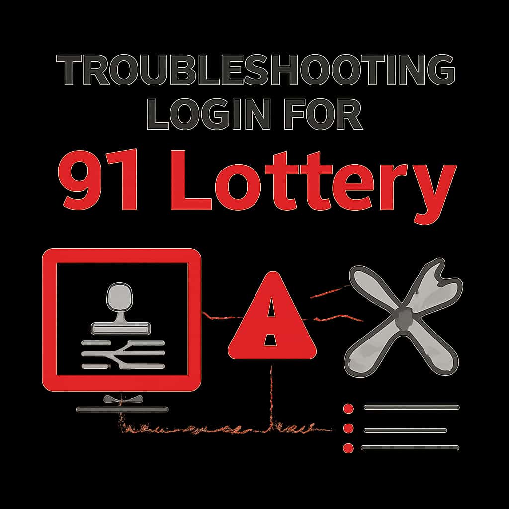 Diagram illustrating common login troubleshooting steps for 91 Lottery.